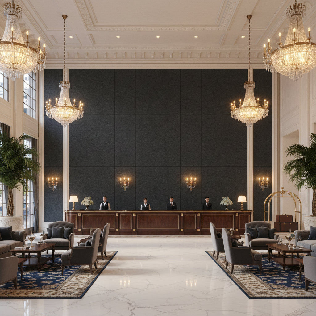 8013149.8821.0 | Kravet - Hotel Lobby Visualization (AI-generated, may not be to scale. Verify pattern scale with product specifications.)