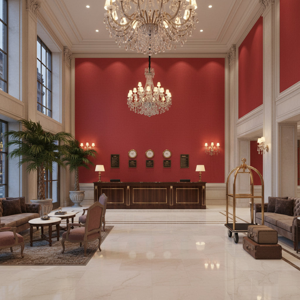 8013149.99.0 | Kravet - Hotel Lobby Visualization (AI-generated, may not be to scale. Verify pattern scale with product specifications.)