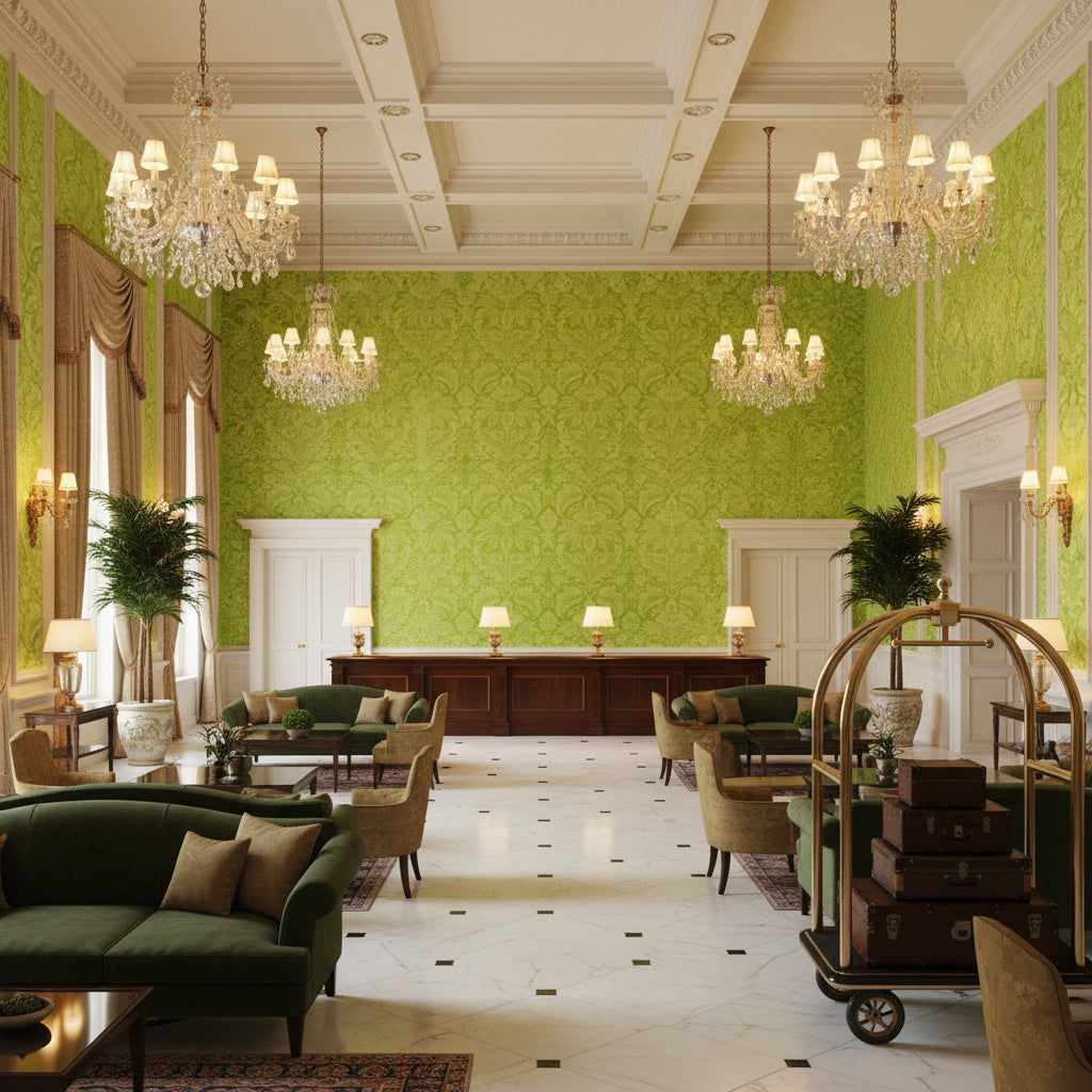 8013188.33.0 | Kravet - Hotel Lobby Visualization (AI-generated, may not be to scale. Verify pattern scale with product specifications.)