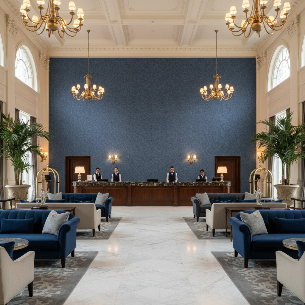 8014101.55.0 | Kravet - Hotel Lobby Visualization (AI-generated, may not be to scale. Verify pattern scale with product specifications.)