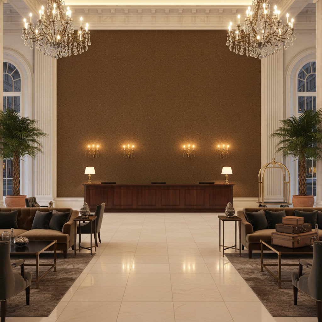 8014101.616.0 | Kravet - Hotel Lobby Visualization (AI-generated, may not be to scale. Verify pattern scale with product specifications.)