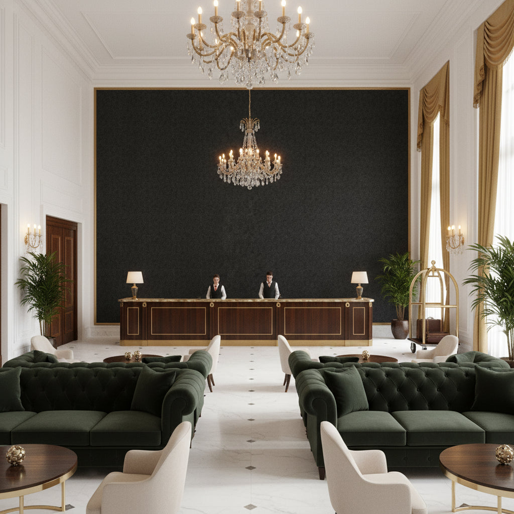 8014101.8.0 | Kravet - Hotel Lobby Visualization (AI-generated, may not be to scale. Verify pattern scale with product specifications.)