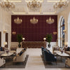8014101.909.0 | Kravet - Hotel Lobby Visualization (AI-generated, may not be to scale. Verify pattern scale with product specifications.)
