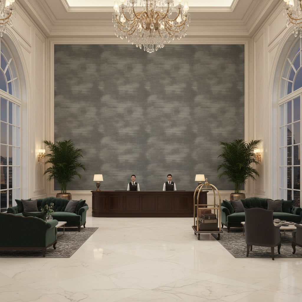 8016103.11.0 | Kravet - Hotel Lobby Visualization (AI-generated, may not be to scale. Verify pattern scale with product specifications.)