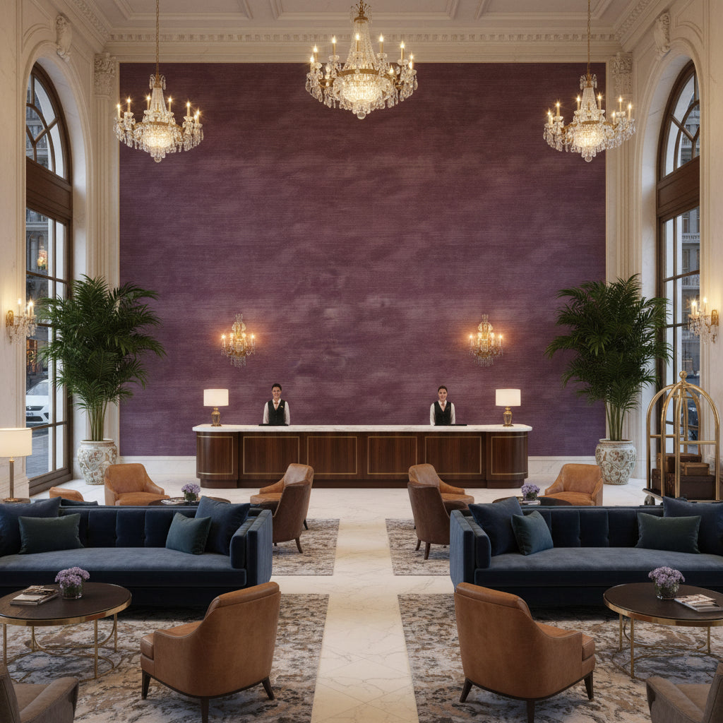 8016103.110.0 | Kravet - Hotel Lobby Visualization (AI-generated, may not be to scale. Verify pattern scale with product specifications.)
