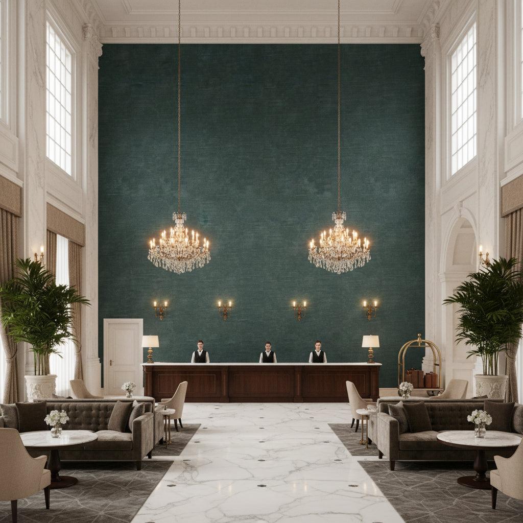 8016103.135.0 | Kravet - Hotel Lobby Visualization (AI-generated, may not be to scale. Verify pattern scale with product specifications.)