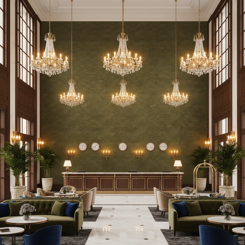 8016103.3.0 | Kravet - Hotel Lobby Visualization (AI-generated, may not be to scale. Verify pattern scale with product specifications.)