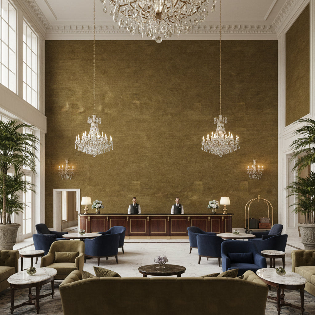 8016103.416.0 | Kravet - Hotel Lobby Visualization (AI-generated, may not be to scale. Verify pattern scale with product specifications.)