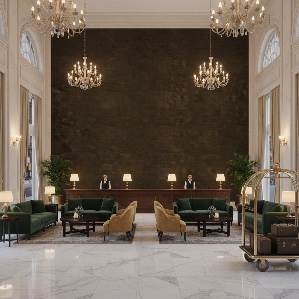 8016103.66.0 | Kravet - Hotel Lobby Visualization (AI-generated, may not be to scale. Verify pattern scale with product specifications.)