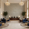 8016108.11.0 | Kravet - Hotel Lobby Visualization (AI-generated, may not be to scale. Verify pattern scale with product specifications.)