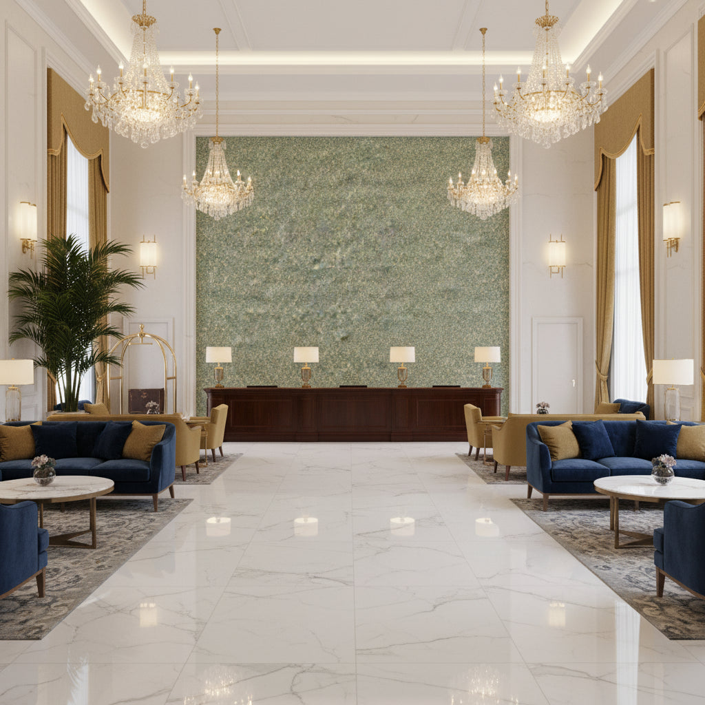 8016108.13.0 | Kravet - Hotel Lobby Visualization (AI-generated, may not be to scale. Verify pattern scale with product specifications.)