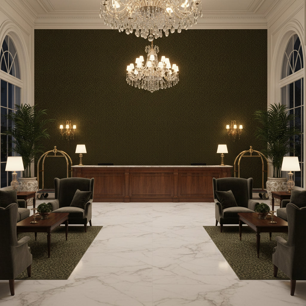 8017126.30.0 | Kravet - Hotel Lobby Visualization (AI-generated, may not be to scale. Verify pattern scale with product specifications.)