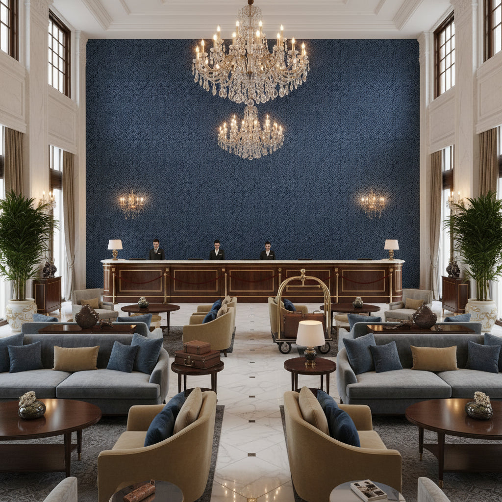 8017126.5.0 | Kravet - Hotel Lobby Visualization (AI-generated, may not be to scale. Verify pattern scale with product specifications.)