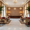 8017127.2411.0 | Kravet - Hotel Lobby Visualization (AI-generated, may not be to scale. Verify pattern scale with product specifications.)