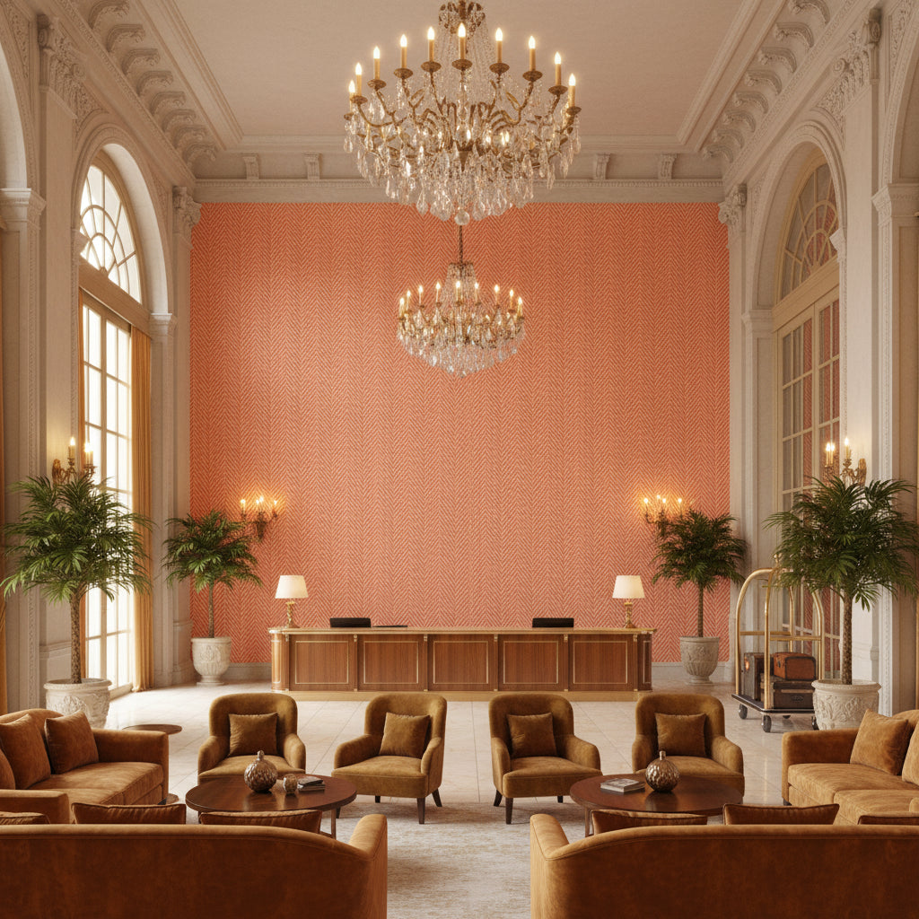8017140.17.0 | Kravet - Hotel Lobby Visualization (AI-generated, may not be to scale. Verify pattern scale with product specifications.)