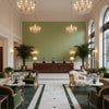 8017140.3.0 | Kravet - Hotel Lobby Visualization (AI-generated, may not be to scale. Verify pattern scale with product specifications.)