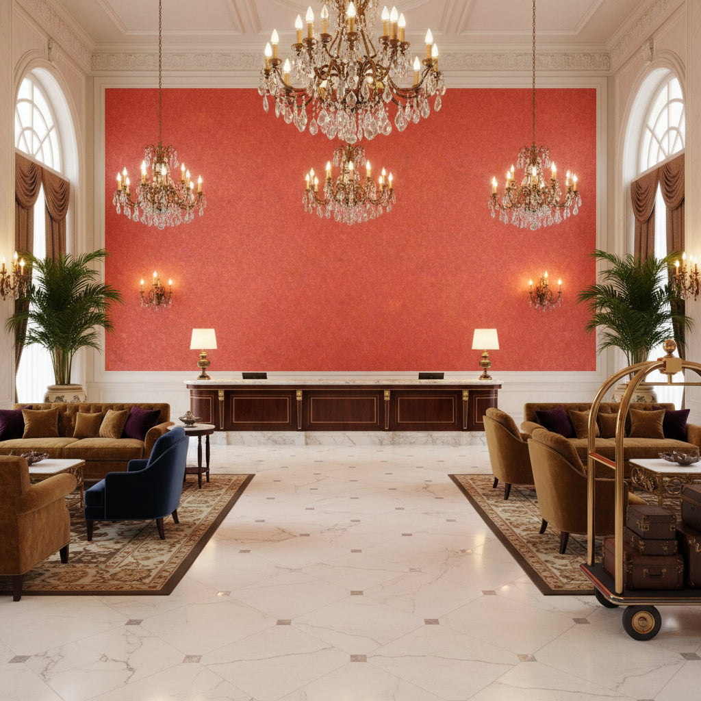 8019120.197.0 | Kravet - Hotel Lobby Visualization (AI-generated, may not be to scale. Verify pattern scale with product specifications.)