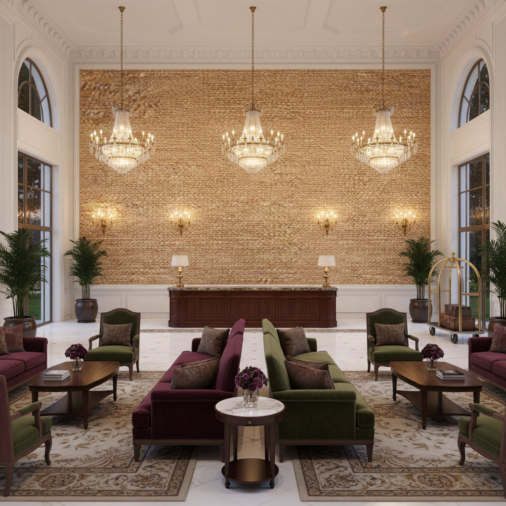 8019145.6.0 | Kravet - Hotel Lobby Visualization (AI-generated, may not be to scale. Verify pattern scale with product specifications.)