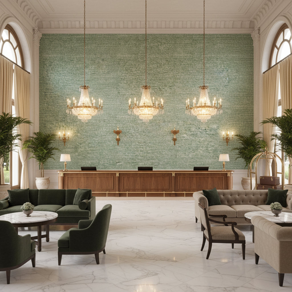 8019146.13.0 | Kravet - Hotel Lobby Visualization (AI-generated, may not be to scale. Verify pattern scale with product specifications.)