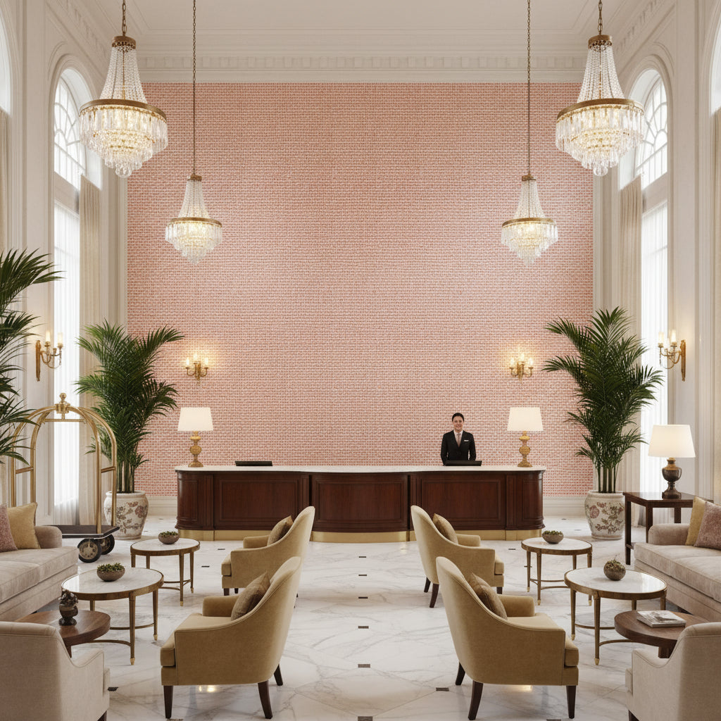 8020115.19.0 | Kravet - Hotel Lobby Visualization (AI-generated, may not be to scale. Verify pattern scale with product specifications.)