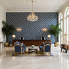 8020116.50.0 | Kravet - Hotel Lobby Visualization (AI-generated, may not be to scale. Verify pattern scale with product specifications.)