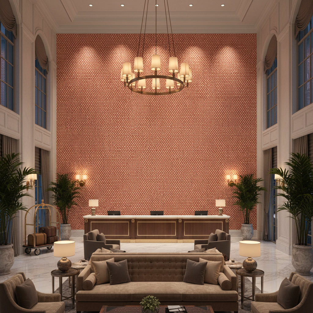 8022109.12.0 | Kravet - Hotel Lobby Visualization (AI-generated, may not be to scale. Verify pattern scale with product specifications.)