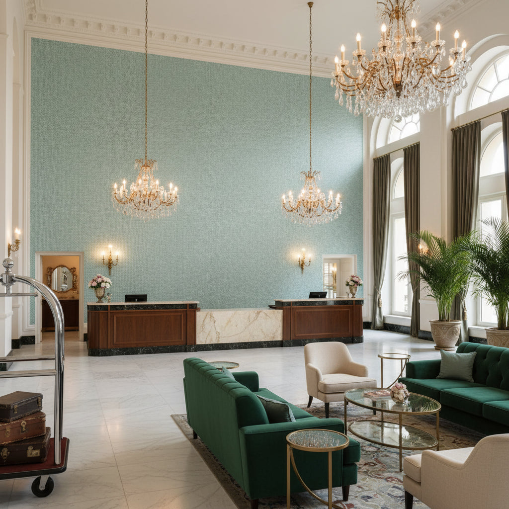8022110.13.0 | Kravet - Hotel Lobby Visualization (AI-generated, may not be to scale. Verify pattern scale with product specifications.)