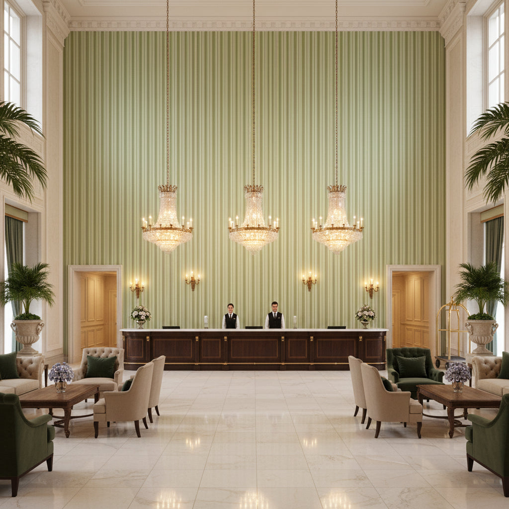 8022118.23.0 | Kravet - Hotel Lobby Visualization (AI-generated, may not be to scale. Verify pattern scale with product specifications.)