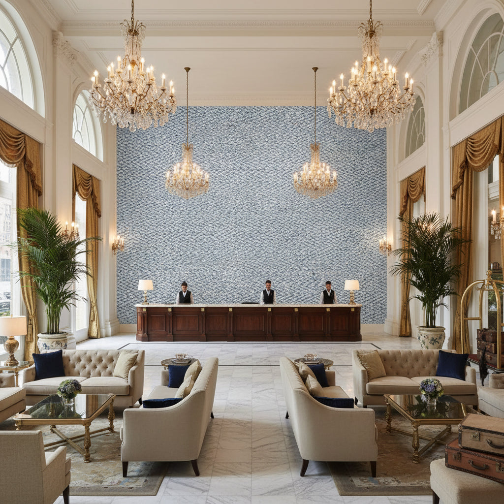 8022122.5.0 | Kravet - Hotel Lobby Visualization (AI-generated, may not be to scale. Verify pattern scale with product specifications.)