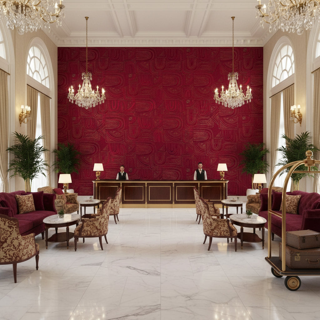 8023139.19.0 | Kravet - Hotel Lobby Visualization (AI-generated, may not be to scale. Verify pattern scale with product specifications.)