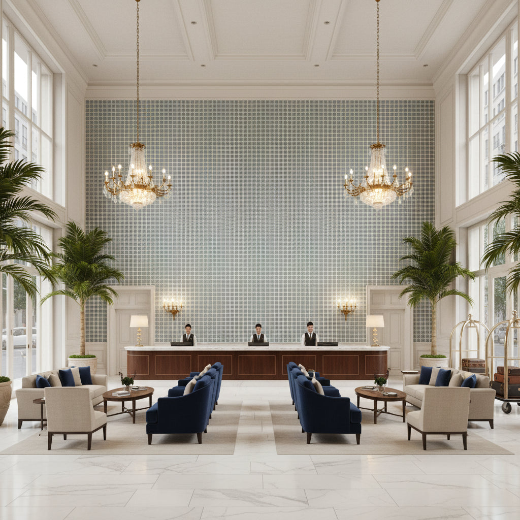 8023155.1516.0 | Kravet - Hotel Lobby Visualization (AI-generated, may not be to scale. Verify pattern scale with product specifications.)