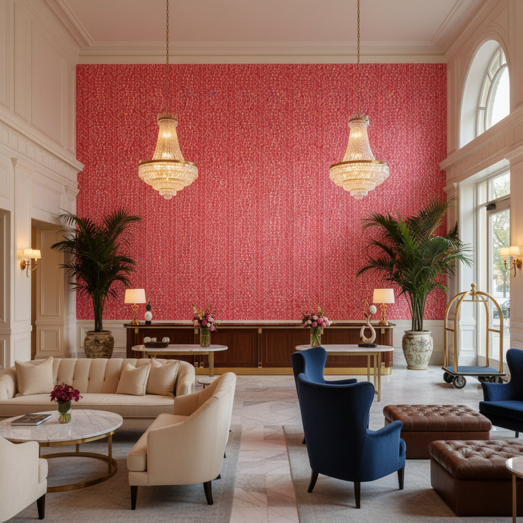 8024103.7.0 | Kravet - Hotel Lobby Visualization (AI-generated, may not be to scale. Verify pattern scale with product specifications.)
