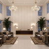 8024109.16.0 | Kravet - Hotel Lobby Visualization (AI-generated, may not be to scale. Verify pattern scale with product specifications.)