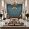 Palmar Sisal Aqua | Kravet - Hotel Lobby Visualization (AI-generated, may not be to scale. Verify pattern scale with product specifications.)