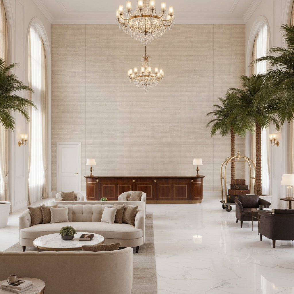 8024115.166.0 | Kravet - Hotel Lobby Visualization (AI-generated, may not be to scale. Verify pattern scale with product specifications.)