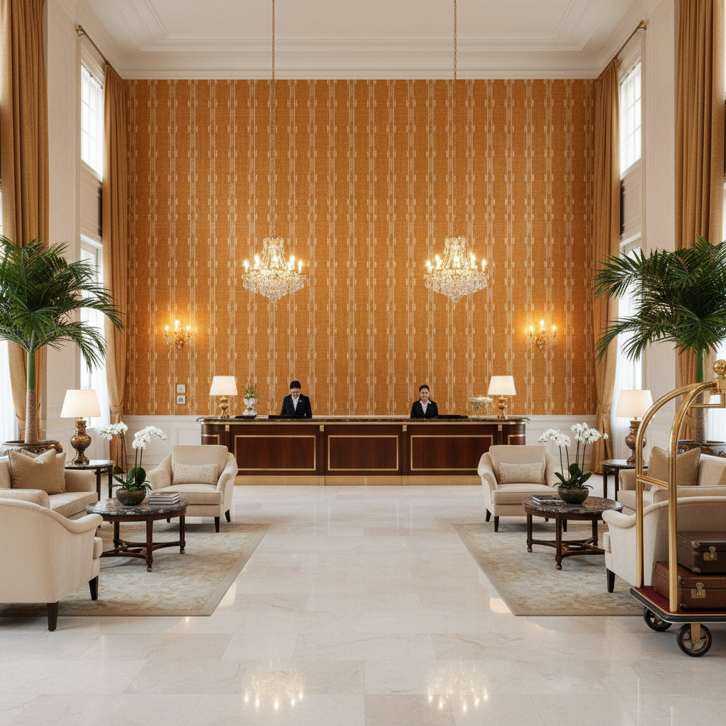 8024119.4.0 | Kravet - Hotel Lobby Visualization (AI-generated, may not be to scale. Verify pattern scale with product specifications.)
