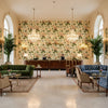 879002.LJ.0 | Kravet - Hotel Lobby Visualization (AI-generated, may not be to scale. Verify pattern scale with product specifications.)