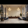 960122.100.0 | Kravet - Hotel Lobby Visualization (AI-generated, may not be to scale. Verify pattern scale with product specifications.)