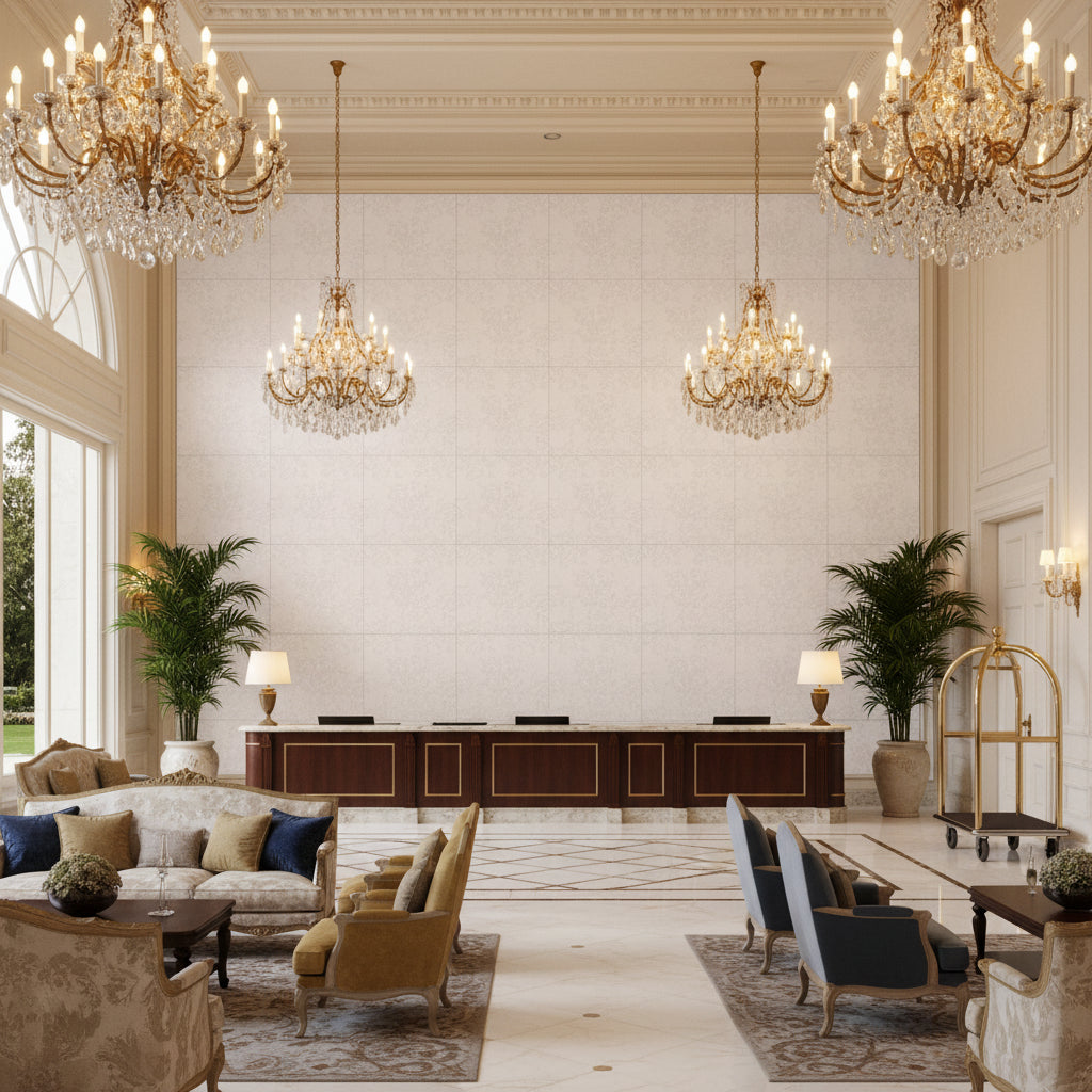 960122.1000.0 | Kravet - Hotel Lobby Visualization (AI-generated, may not be to scale. Verify pattern scale with product specifications.)