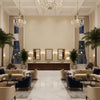 960122.1616.0 | Kravet - Hotel Lobby Visualization (AI-generated, may not be to scale. Verify pattern scale with product specifications.)