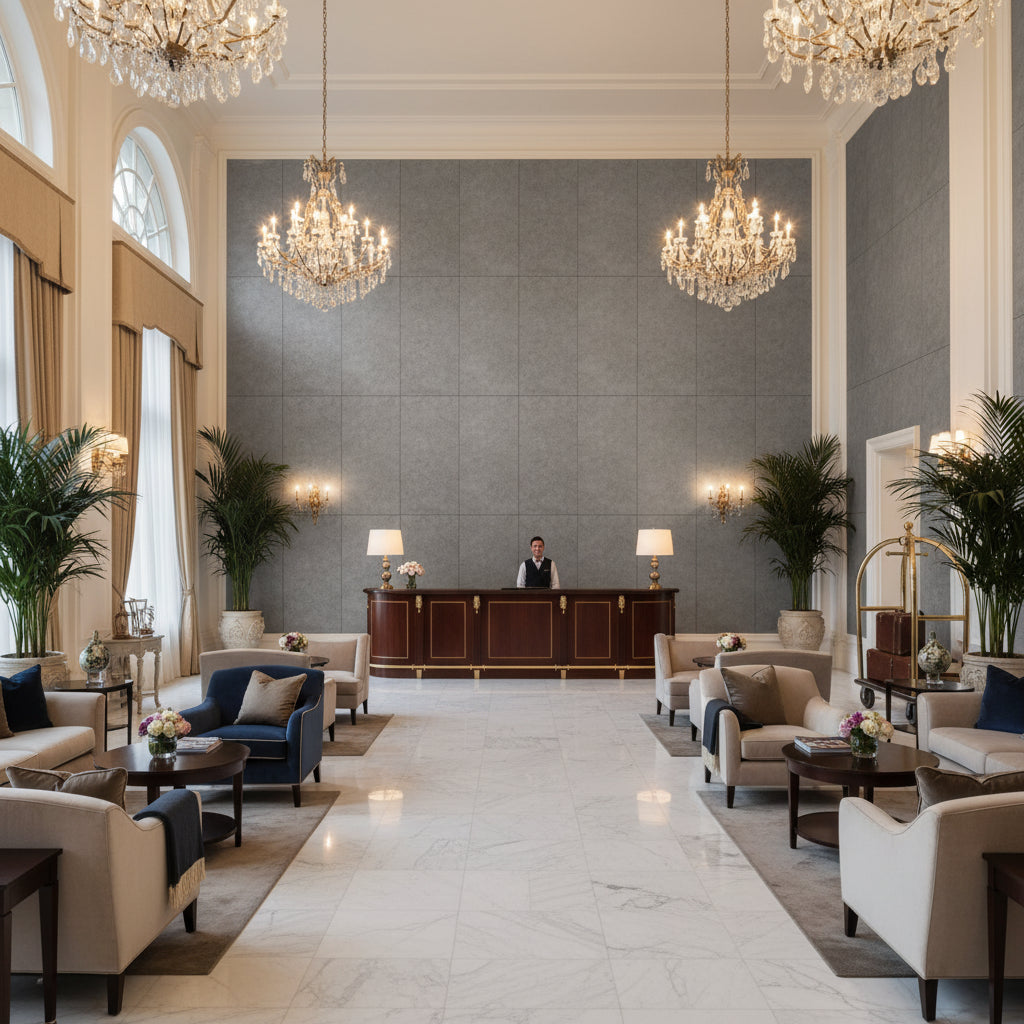 960122.21.0 | Kravet - Hotel Lobby Visualization (AI-generated, may not be to scale. Verify pattern scale with product specifications.)