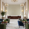 960122.2101.0 | Kravet - Hotel Lobby Visualization (AI-generated, may not be to scale. Verify pattern scale with product specifications.)