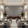960122.2152.0 | Kravet - Hotel Lobby Visualization (AI-generated, may not be to scale. Verify pattern scale with product specifications.)