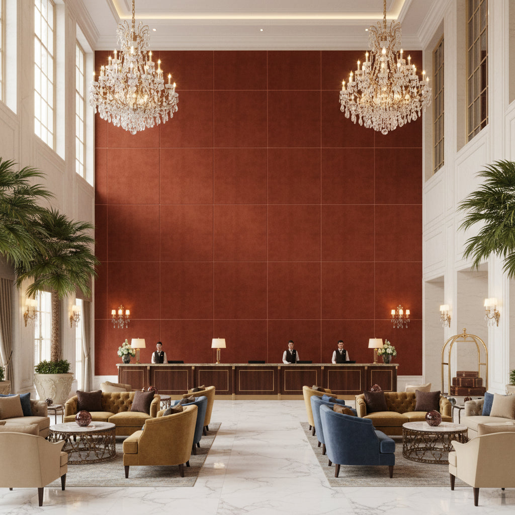 960122.240.0 | Kravet - Hotel Lobby Visualization (AI-generated, may not be to scale. Verify pattern scale with product specifications.)