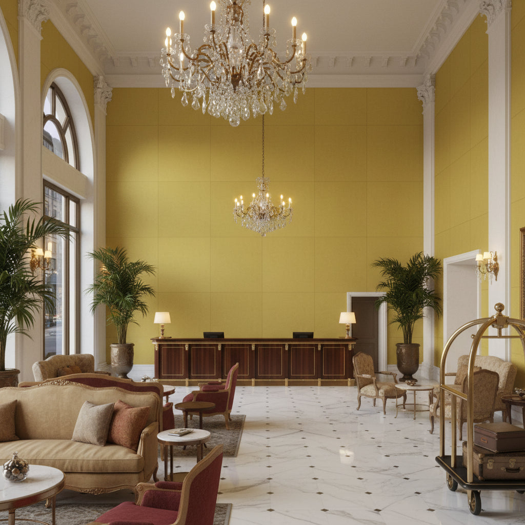 960122.423.0 | Kravet - Hotel Lobby Visualization (AI-generated, may not be to scale. Verify pattern scale with product specifications.)