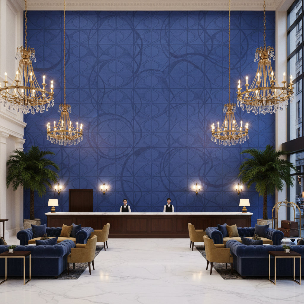 960122.55.0 | Kravet - Hotel Lobby Visualization (AI-generated, may not be to scale. Verify pattern scale with product specifications.)