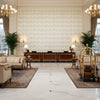 CALATHEA TAPE Tapes &amp; Trims (AE12324) – Robin's Egg Robin's Egg | Thibaut - Hotel Lobby Visualization (AI-generated, may not be to scale. Verify pattern scale with product specifications.)
