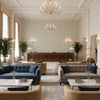ESME FRINGE Tapes &amp; Trims (AE12359) – Aqua and Willow | Thibaut - Hotel Lobby Visualization (AI-generated, may not be to scale. Verify pattern scale with product specifications.)