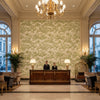 ANTILLES TOILE Fabrics (AF15172) – Green | Thibaut - Hotel Lobby Visualization (AI-generated, may not be to scale. Verify pattern scale with product specifications.)