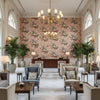 GARDEN CLUB Fabrics (AF16136) – Blush | Thibaut - Hotel Lobby Visualization (AI-generated, may not be to scale. Verify pattern scale with product specifications.)